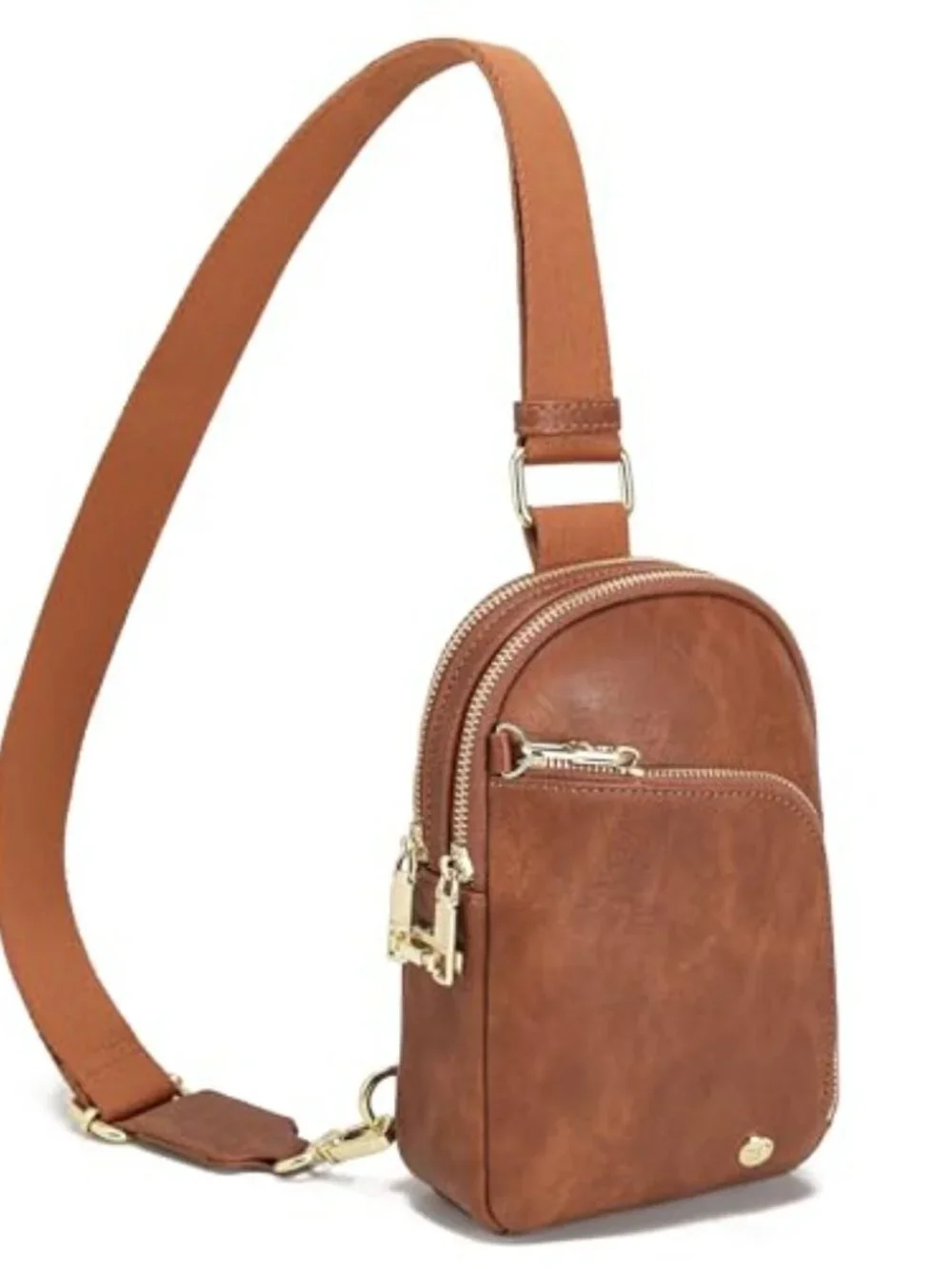 Anti Theft RFID Sling Bag Crossbody with 8 Card Slots Vegan Leather